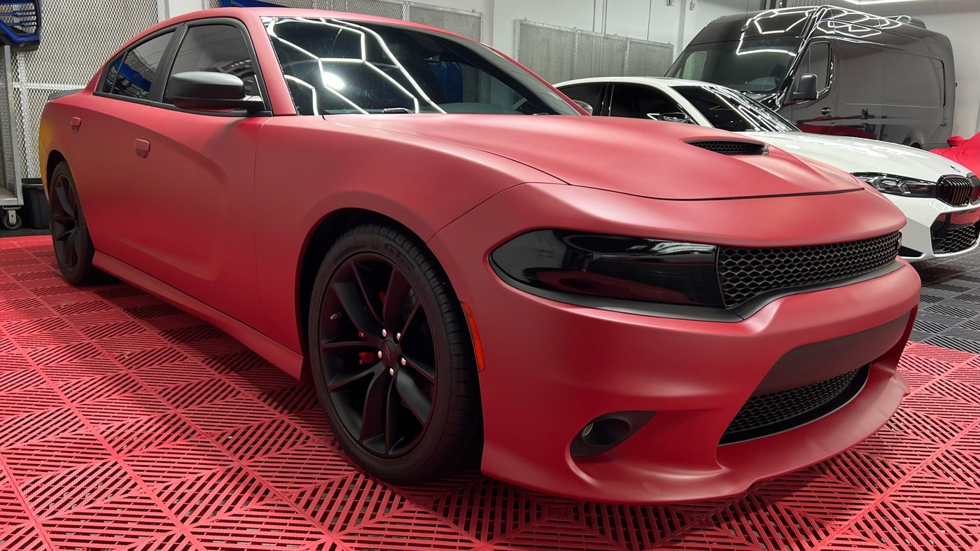 Dodge Charger SRT - Satin Red protected at Elite Premium Detailing