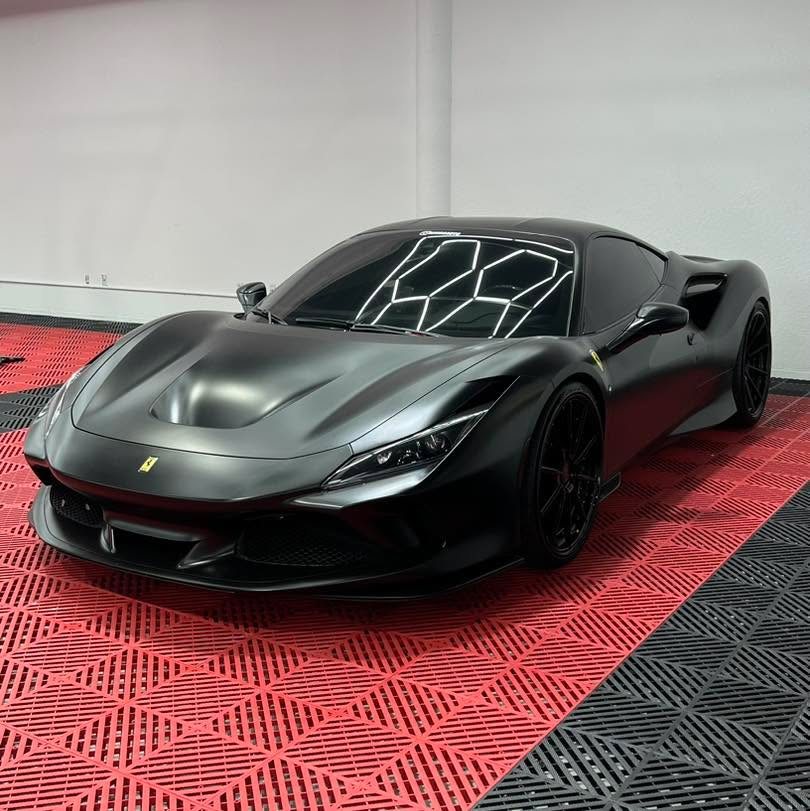 Ferrari F8 Tributo - Satin Black protected at Elite Premium Detailing