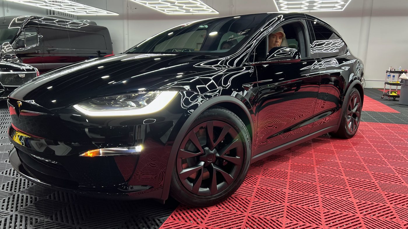 Tesla Model X, black, front