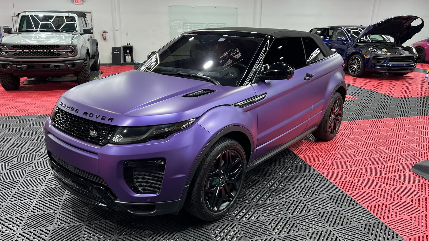 Land Rover Range Rover Evoque Convertible - Matte Purple protected at Elite Premium Detailing