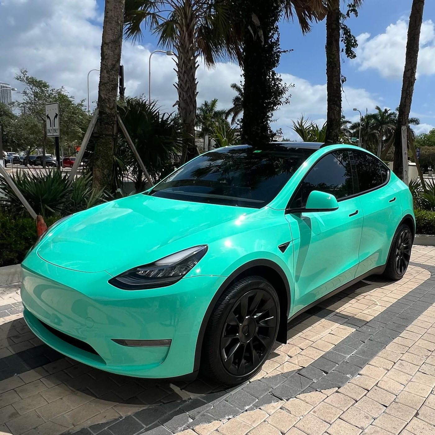 Tesla Model Y - Tiffany Mint Green protected at Elite Premium Detailing