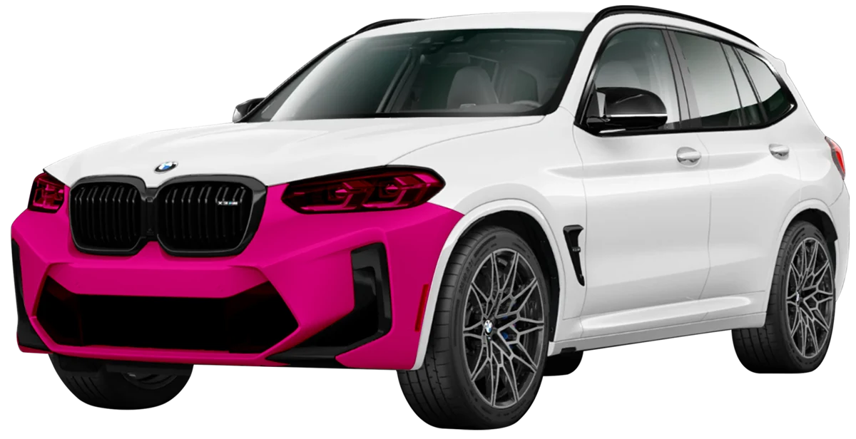 Partial Front PPF coverage shown on a BMW X3M
