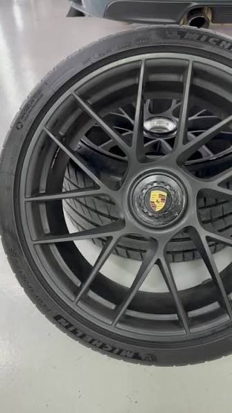 Satin black powder coated wheel